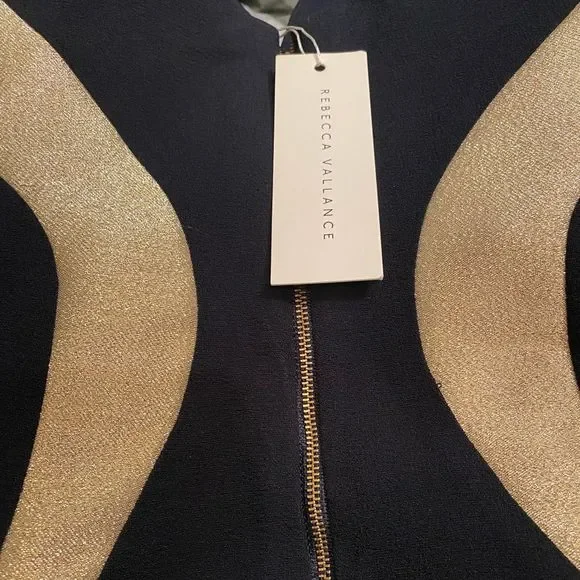 NWT Rebecca Vallance Lucienne Bonded Crepe Strapless Mermaid Gown in Ink SZ 2